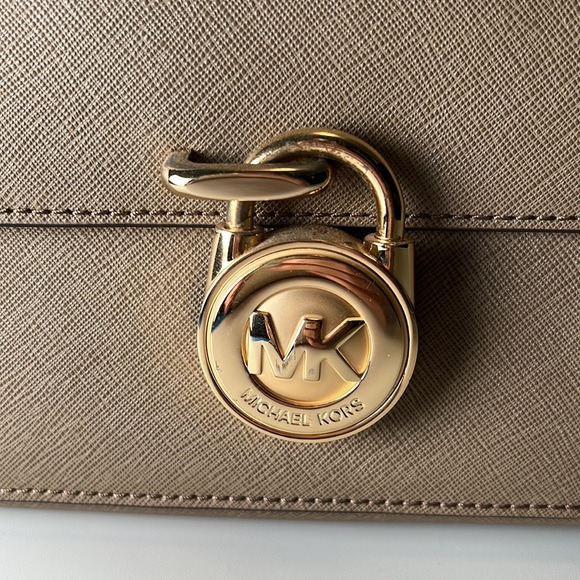 Michael Kors Hamilton Taupe Saffiano Leather Satchel - Picture 3 of 10